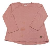 Ružovo-strieborné pruhované tričko Topolino