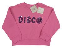 Nové - Ružová mikina s nápisem z flitrů John Lewis