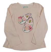 Světlerůžové triko s balerínami C&A