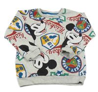 Svetlošedá -farebná vzorovaná mikina s Mickeym Disney