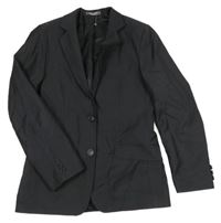 Čierno-sivé pruhované slávnostné vlnené sako