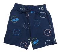 Tmavomodré teplákové kraťasy so smajlíkmi Dunnes