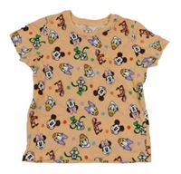 Světleoranžovo-farebné bodkovaná é tričko s Minnie s kamarády PRIMARK