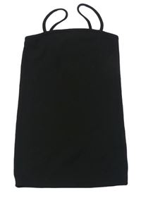 Čierne rebrované elastické šaty Shein