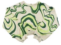 Béžovo-zelená vzorovaná crop mikina H&M