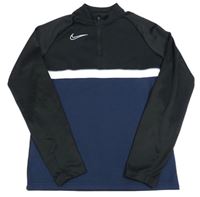 Černo-tmavomodrá funkční sportovní mikina Nike