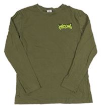 Khaki tričko s nápisom Chapter young