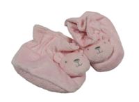 Svetloružové plyšové cápačky s medvedíkom St. Bernard vel. 19