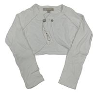 Nové - Biele svetrové bolerko s korálkami Paul Costelloe