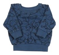 Tmavomodrá mikina s opičkami Next