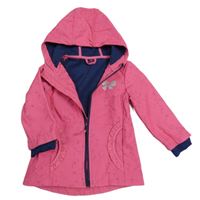 Růžovo-tmaovmodrá softshellová bunda s kapucí Kiki&Koko
