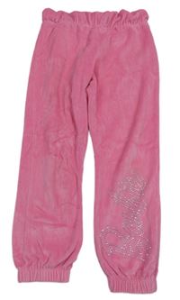 Růžové sametové kalhoty s kamínky Barbie