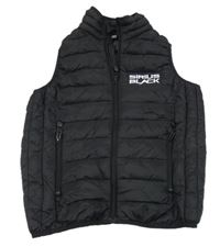 Černá šusťáková prošívaná zateplená vesta s nápisem Kariban