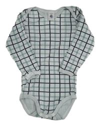 Světlemodro-tmavomodro-zelené kostkované body Petit Bateau