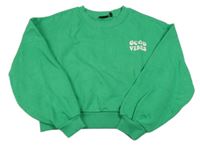 Zelená crop mikina s nápisom Cars