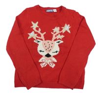 Červený sveter so sobom Pepperts