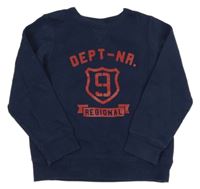 Tmavomodrá mikina s nápisom H&M