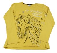 Žlté tričko s koníky Y.F.K.