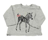 Sivé melírované tričko so zebrou H&M