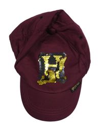 Vínová plátěná kšiltovka Harry Potter z překlápěcích flitrů George 