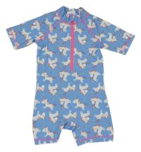 Modrý kraťasový UV overal s jednorožci Primark