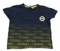 Tmavomodré tričko s nápismi LC Waikiki