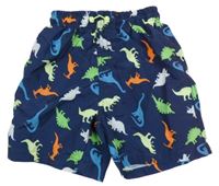 Tmavomodré plážové kraťasy s dinosaurami Kiki&Koko