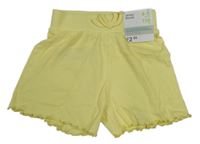 Nové - Žlté rebrované kraťasy Primark