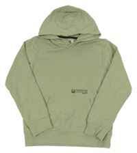 Olivová mikina s potiskem a kapucí Garcia