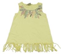 Žlutá tunika s peříčky a třásněmi Topolino 