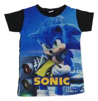 Černo-modré tričko se Sonicem 