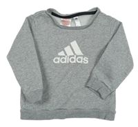 Sivá melírovaná mikina s logom Adidas