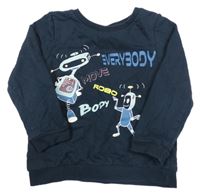 Tmavomodrá mikina s robotmi So Cute