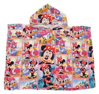 Farebné vzorované osuškové pončo s Minnie a kapucňou Disney