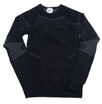 Čierne funkčné športové thermo tričko Ergee