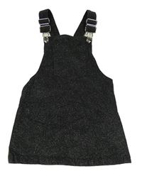 Tmavošedé třpytivé manšestrové šaty Denim Co.