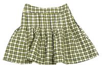 Smetanovo-čierno-svetložltá kockovaná sukňa New Look