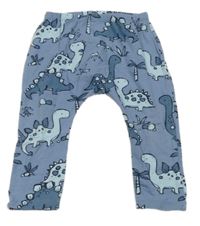 Modrošedé melírované turecké tepláky s dinosaury Next