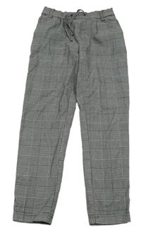 Sivo-čierno-bílo/světlešedé kockované vzorované chino nohavice KIDS ONLY