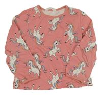 Korálové mikinotriko s jednorožcami H&M