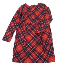 Červeno-tmavomodro/zeleno-bílo-zlaté kárované šaty H&M