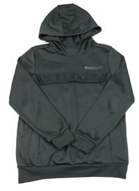 Tmavošedá sportovní mikina s logy a kapucí CRUYFF