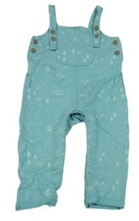 Světlemodré laclové tepláky se stromy a nápisy a kapsou LEIGH TUCKER