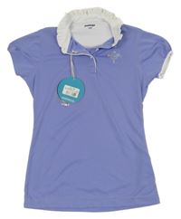 Nové - modrofialovo-bílé polo tričko s kamínky Justtogs