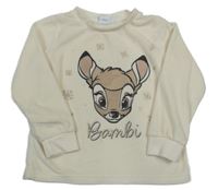 Smotanová plyšová mikina s Bambim Disney