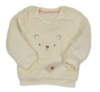 Smetanová chlupatá mikina s medvídkem Nutmeg