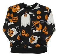 Čierna mikina s dýněmi a duchy H&M