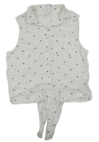 Biela crop blúzka so včelkami H&M