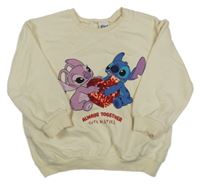 Smotanová mikina so Stitchem a Angelou a flitrami Disney