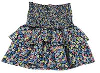 Čierno-modro-ružová kvetovaná sukňa M&Co.